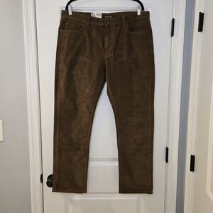 Copper & Oak Pants Mens 36 X 30 Tan Straight Leg Stretch Corduroy